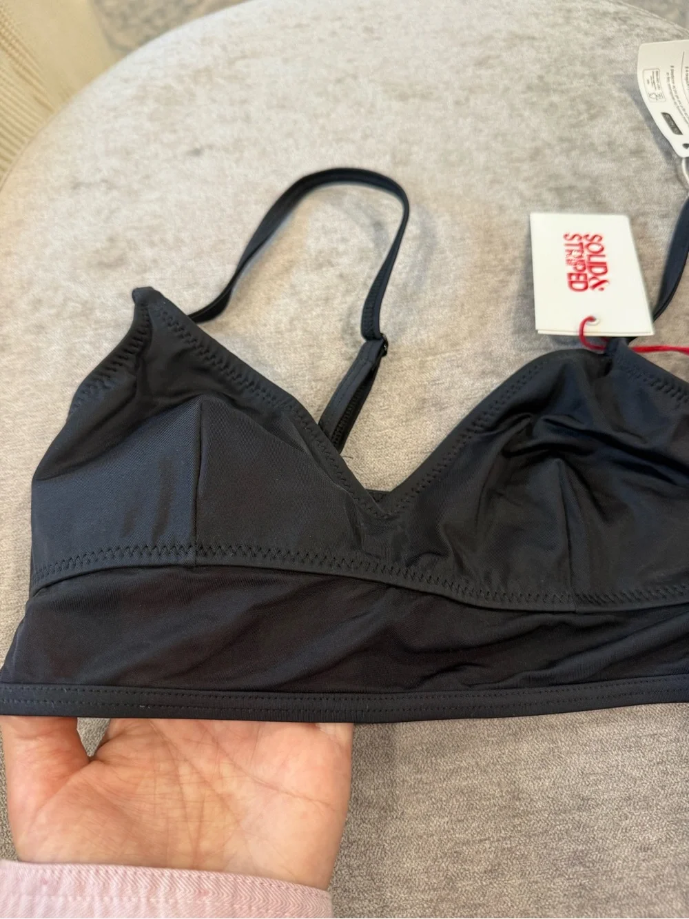 SOLID & STRIPED Black Soft Triangle Bralette